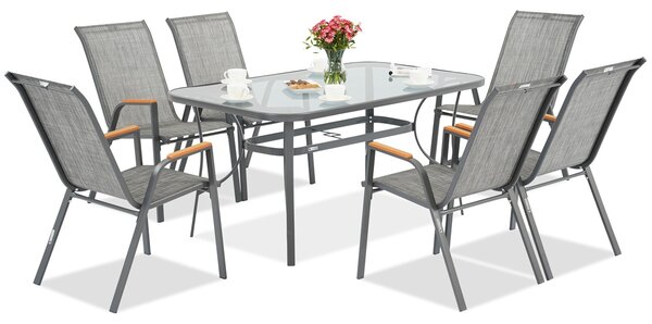 Tavolo Garden Point Modena/Bitonto grigio per 6 persone