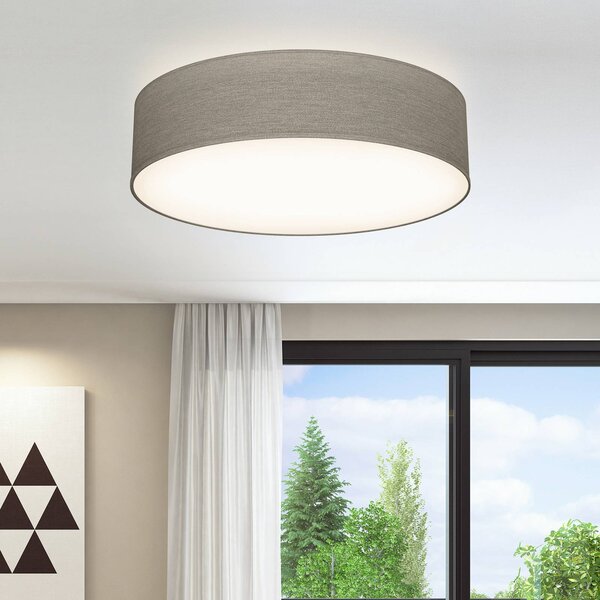 B.K. Licht Plafoniera soffitto Litora, dimmerabile, Marrone / Ruggine, Soggiorno / Sala da pranzo, Tessuto / Stoffa / Seta, Plafoniera