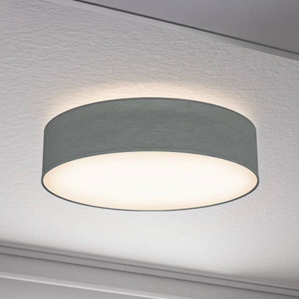 B.K. Licht Plafoniera soffitto Litora, dimmerabile, Alluminio / Grigio / Zincato, Soggiorno / Sala da pranzo, Tessuto / Stoffa / Seta, Plafoniera