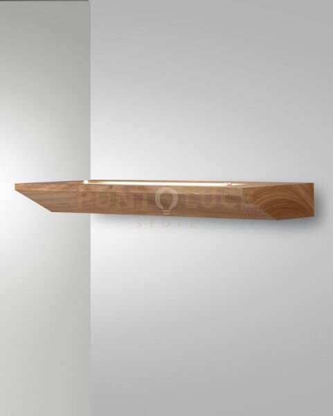 Linus applique quercia l.40cm in legno e vetro attacco led 3000k - 