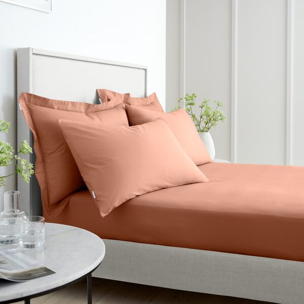 Lenzuolo con angoli color terracotta in percalle di cotone 90x190 cm Cotton Percale – Bianca