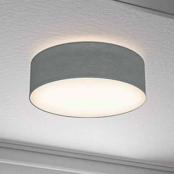 B.K. Licht Plafoniera soffitto Litora, dimmerabile, Alluminio / Grigio / Zincato, Soggiorno / Sala da pranzo, Tessuto / Stoffa / Seta, Plafoniera