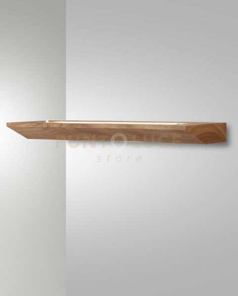 Linus applique quercia l.60cm in legno e vetro attacco led 3000k - 