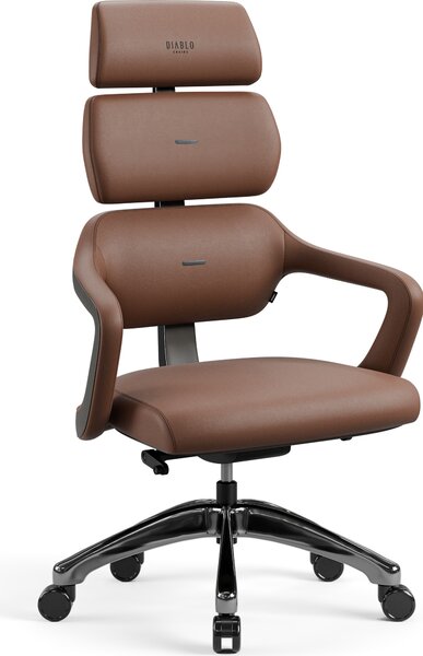 Diablo V-Modular sedia da ufficio sedia direzionale sedia ergonomica poggiatesta rimovibile Similcuoio, marrone