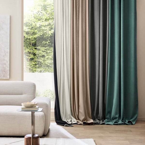Tenda termoisolante verde in velluto a coste 140x260 cm Madison – douceur d'intérieur