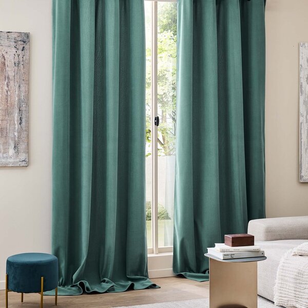 Tenda termoisolante verde in velluto a coste 140x260 cm Madison – douceur d'intérieur