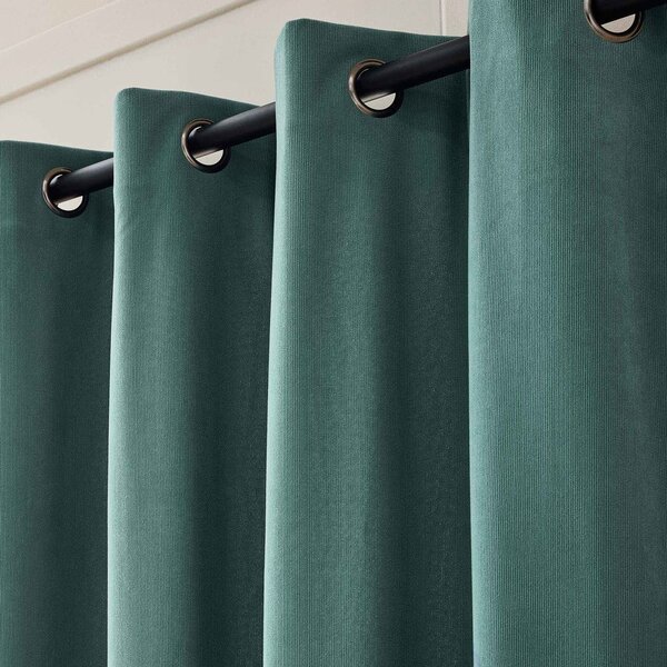 Tenda termoisolante verde in velluto a coste 140x260 cm Madison – douceur d'intérieur