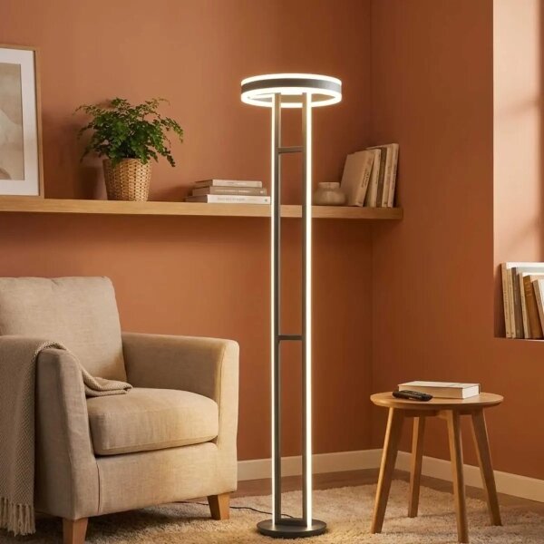 Wofi 3226-203 - Lampada da terra LED dimmerabile KEMI LED/105W/230V 3000K nera +DO