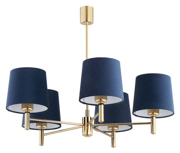 BRILAGI - Lampadario a stelo MONTE 5xE27/60W/230V blu/oro