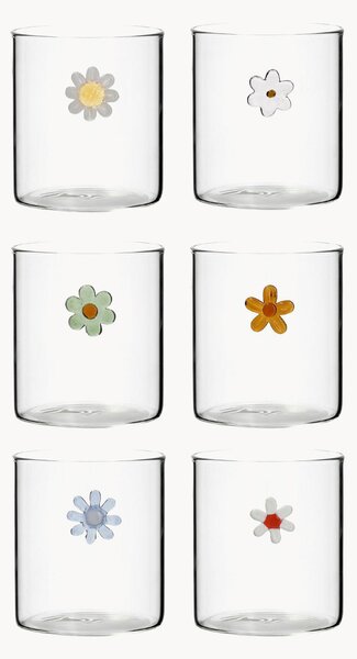 Set di 12 bicchieri in vetro borosilicato External Flowers