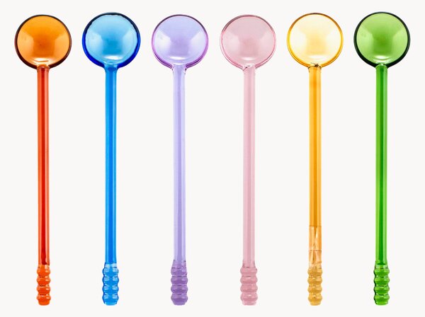 Set di 6 cucchiai in vetro borosilicato Soda