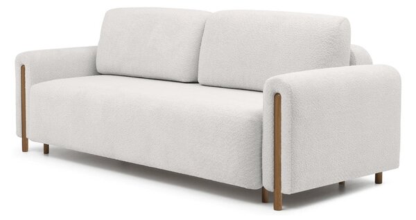 Divano color crema allungabile/con contenitore e rivestimento in bouclé 244 cm Arcadova – ELTAP