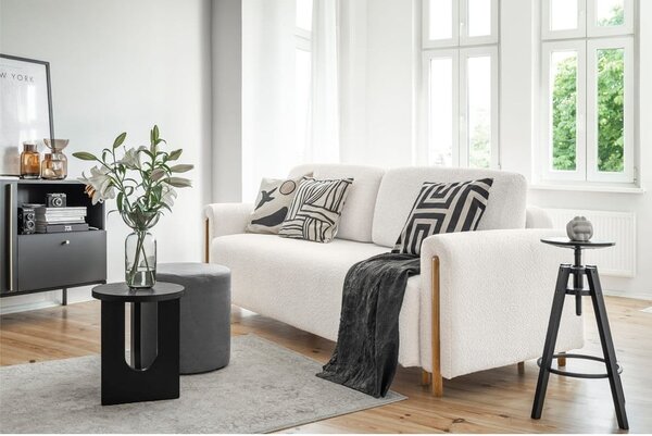 Divano color crema allungabile/con contenitore e rivestimento in bouclé 244 cm Arcadova – ELTAP
