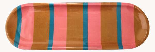 Piatto da portata con base in legno di mango Stripey
