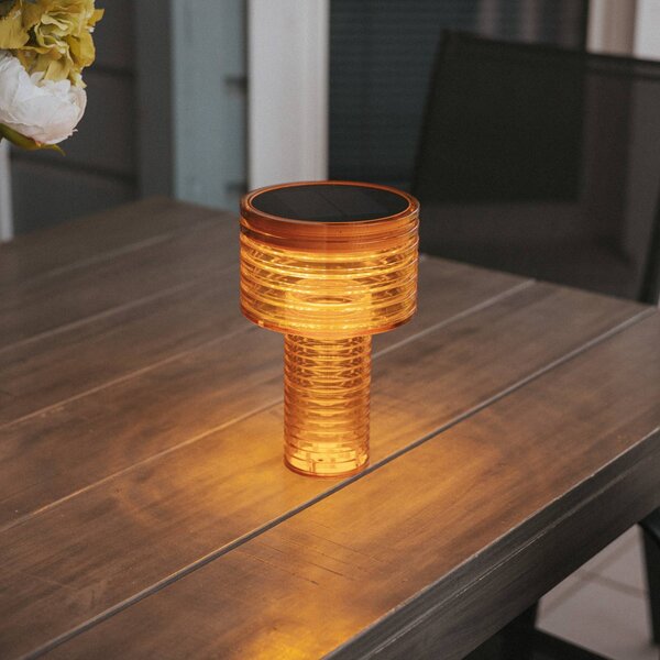 Newgarden Lampada da tavolo solare a LED Ambar, arancione, PMMA, IP44 dimmerabile, Giallo / Arancione, Plastica, Moderno, Lampade solari