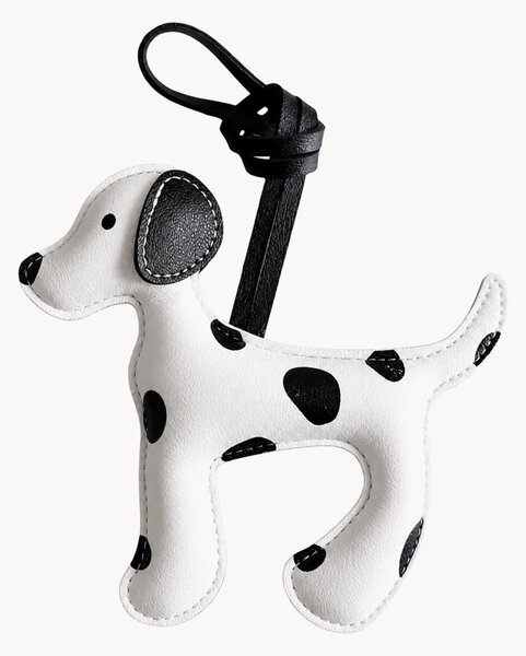 Portachiavi in pelle vegana fatto a mano Dalmatian