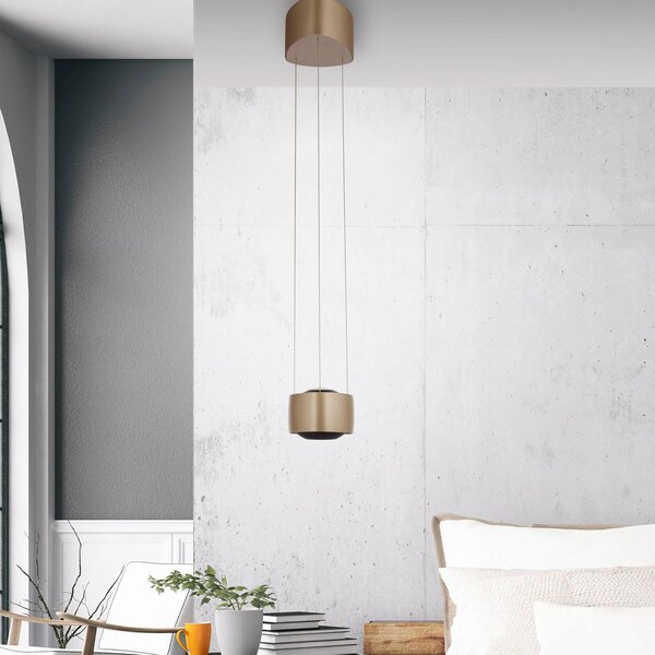Paul Neuhaus lampada LED a sospensione Q-Stretto, bronzo, 14,5 cm dimmerabile, Bronzo / Ottone antico, Soggiorno / Sala da pranzo, Metallo, Moderno