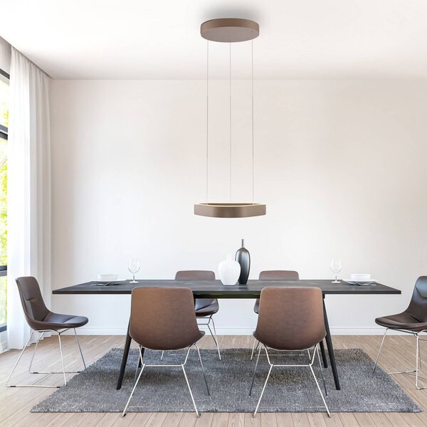 Paul Neuhaus lampada LED a sospensione Q-Stretto, bronzo, 40,8 cm dimmerabile, Bronzo / Ottone antico, Soggiorno / Sala da pranzo, Metallo, Moderno