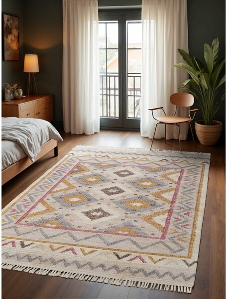Tappeto color crema in iuta tessuto a mano 160x230 cm Roya Imani – Elle Decoration