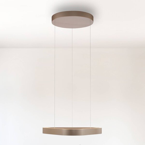 Paul Neuhaus lampada LED a sospensione Q-Stretto, bronzo, 60 cm dimmerabile, Bronzo / Ottone antico, Soggiorno / Sala da pranzo, Metallo, Moderno