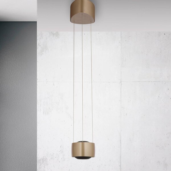 Paul Neuhaus lampada LED a sospensione Q-Stretto, bronzo, 14,5 cm dimmerabile, Bronzo / Ottone antico, Soggiorno / Sala da pranzo, Metallo, Moderno
