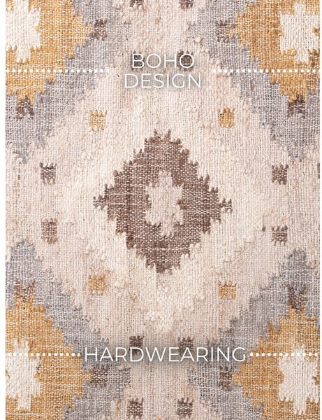 Tappeto color crema in iuta tessuto a mano 160x230 cm Roya Imani – Elle Decoration