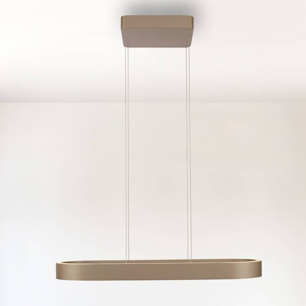 Paul Neuhaus lampada LED a sospensione Q-Stretto, bronzo, 86,8 cm dimmerabile, Bronzo / Ottone antico, Soggiorno / Sala da pranzo, Metallo, Moderno