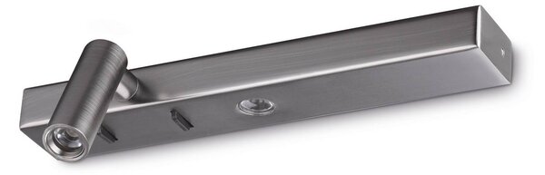IDEAL LUX Applique da parete a LED Bonne Nuit 1, Alluminio / Grigio / Zincato, Soggiorno / Sala da pranzo, Metallo, Moderno, Applique a LED