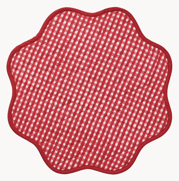 Tovaglietta americana rotonda a quadretti Scallop