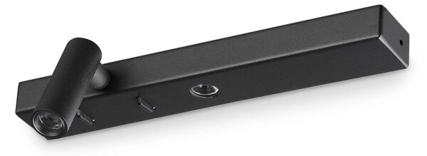 IDEAL LUX Applique da parete a LED Bonne Nuit 1, Nero, Soggiorno / Sala da pranzo, Metallo, Moderno, Applique a LED