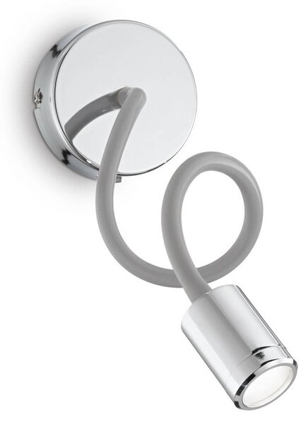IDEAL LUX Applique da parete a LED Focus 1, Cromo / Argento, Soggiorno / Sala da pranzo, Metallo, Moderno, Applique a LED