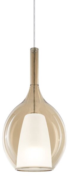 IDEAL LUX Lampada a sospensione Kalique, dimmerabile, Crema / Ambra, Soggiorno / Sala da pranzo, Plastica, Moderno, Lampada a sospensione