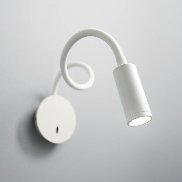 IDEAL LUX Applique da parete a LED Focus 2, Bianco / Opale, Soggiorno / Sala da pranzo, Metallo, Moderno, Applique a LED