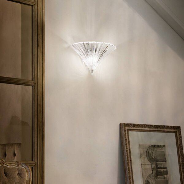 IDEAL LUX Applique da parete Santa, Chiaro / Trasparente, Soggiorno / Sala da pranzo, Vetro, Applique