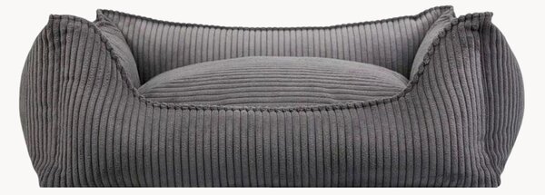 Cuccia per cani in velluto a coste con materasso Charcoal