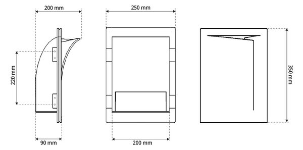 Applique da Incasso E14 FOLD DX a Libro in Gesso Pitturabile