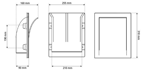 Applique Rettangolare da Incasso 2xE14 in Gesso Pitturabile