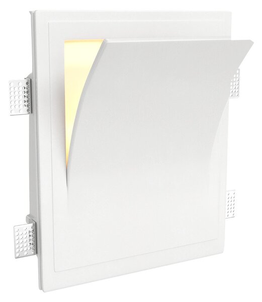 Applique Rettangolare da Incasso 2xE14 in Gesso Pitturabile