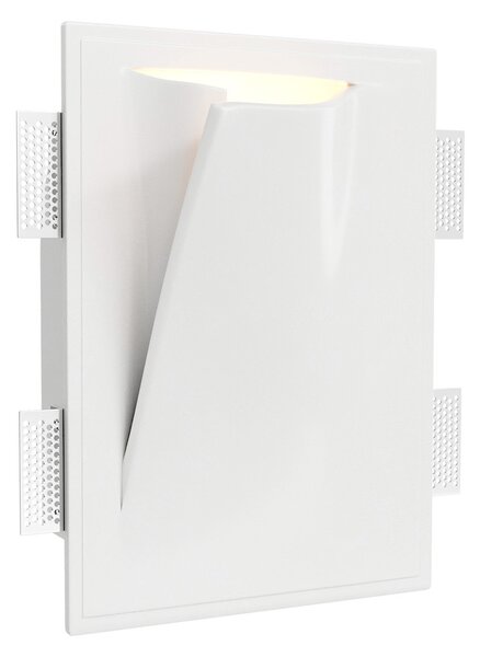 Applique da Incasso E14 FOLD SX a Libro in Gesso Pitturabile