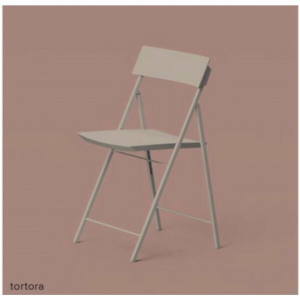 Sedia pieghevole LEI struttura in metallo schienale e seduta in plastica 46x46xh79 cm Altezza da chiusa 90cm tortora