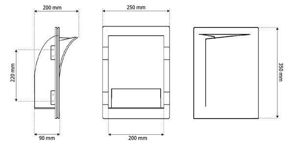 Applique da Incasso E14 FOLD SX a Libro in Gesso Pitturabile