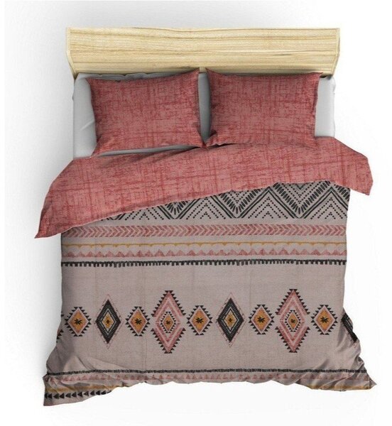 Biancheria da letto matrimoniale color rosso mattone e marrone in cotone Renforcé 240x220 cm Felix - Mijolnir