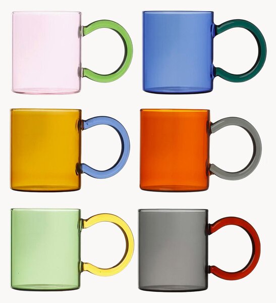 Set di 12 tazze in vetro borosilicato Assort