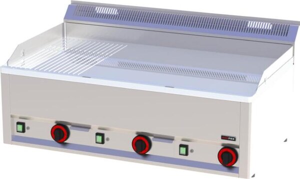 Piastra grill elettrica KBS con 3 zone di riscaldamento, superficie di cottura liscia/nervata, 990x600x290 mm