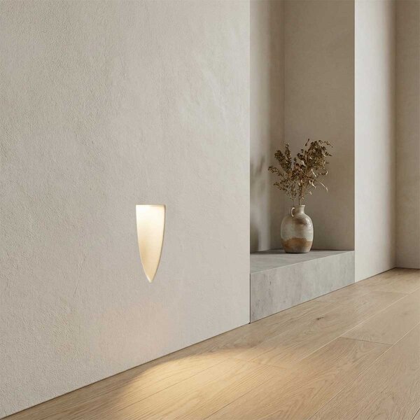 Applique da Incasso Segnapasso GU10 Curva in Gesso Pitturabile
