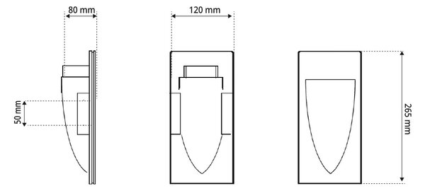 Applique da Incasso Segnapasso GU10 Curva in Gesso Pitturabile