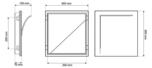 Applique da Incasso E14 FOLD Quadrata in Gesso Pitturabile
