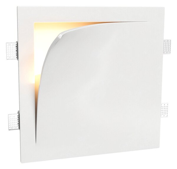 Applique da Incasso E14 FOLD Quadrata in Gesso Pitturabile
