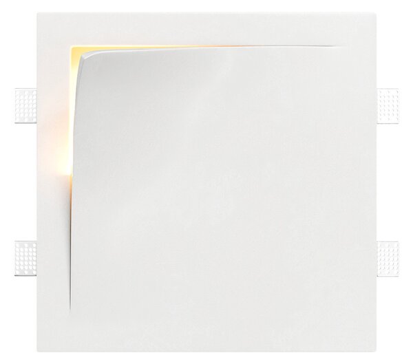 Applique da Incasso E14 FOLD Quadrata in Gesso Pitturabile