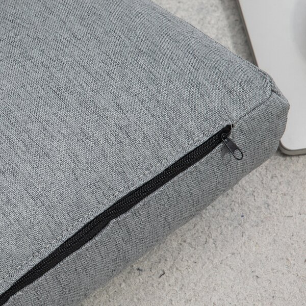 HOMCOM Poltrona da pavimento divano pigro poltrona convertibile in letto reclinabile da 90° a 180° tessuto - 70l x 41P x 56H cm - grigio